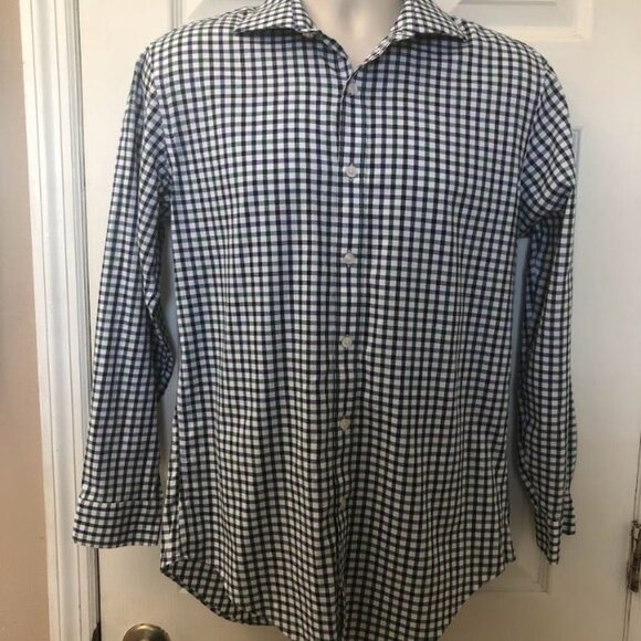 Esquire Men's Plaid Non Iron Casual Button Down Shirt Long Sleeve Slim Fit 15.5 - Picture 3 of 12